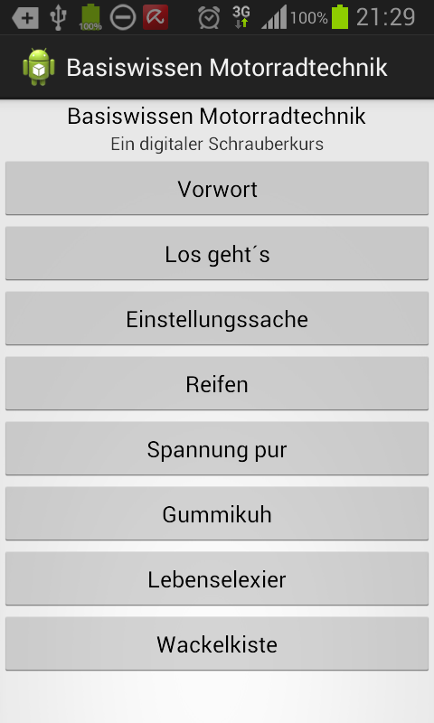 Android application Basiswissen Motorradtechnik screenshort