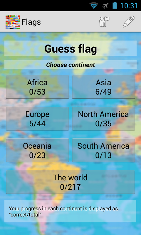 Android application Flags screenshort