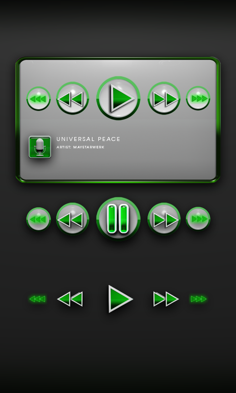 Poweramp Widget Green Robot Screen 2