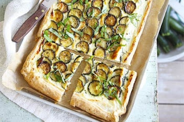 Courgette & ricotta tart