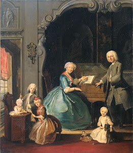RIJKS: Cornelis Troost: Family Group near a Harpsichord 1739
