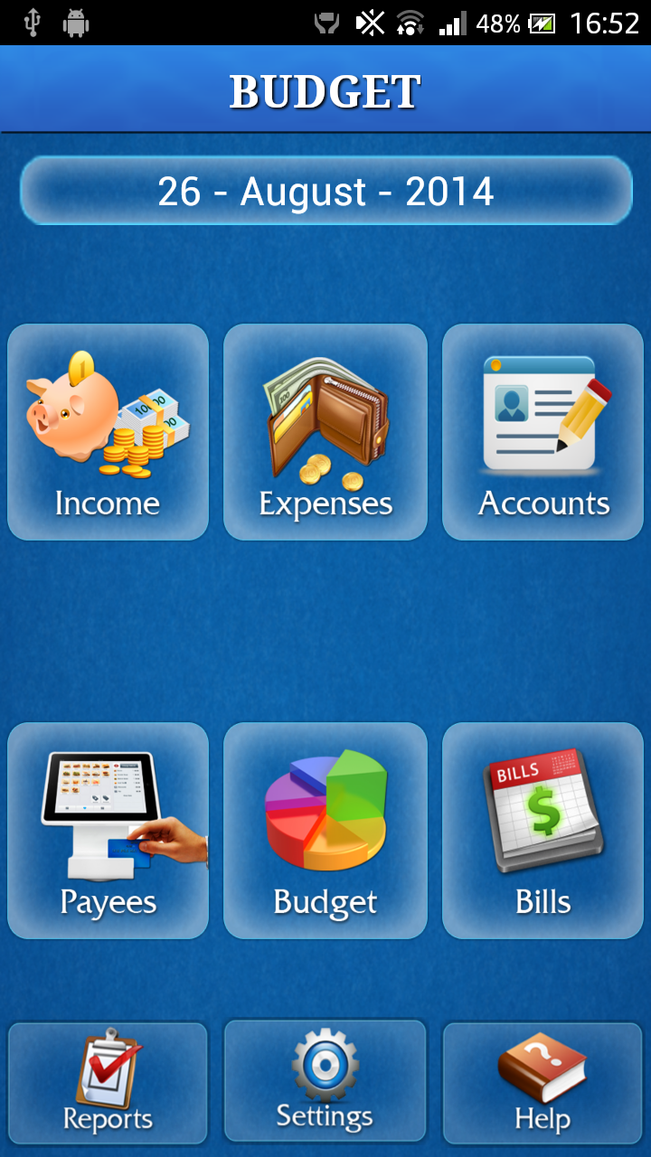 Budget - Expense Manager Screen 1