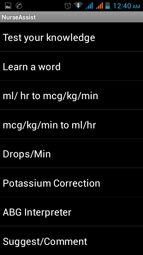 Android application Nurse Assist screenshort