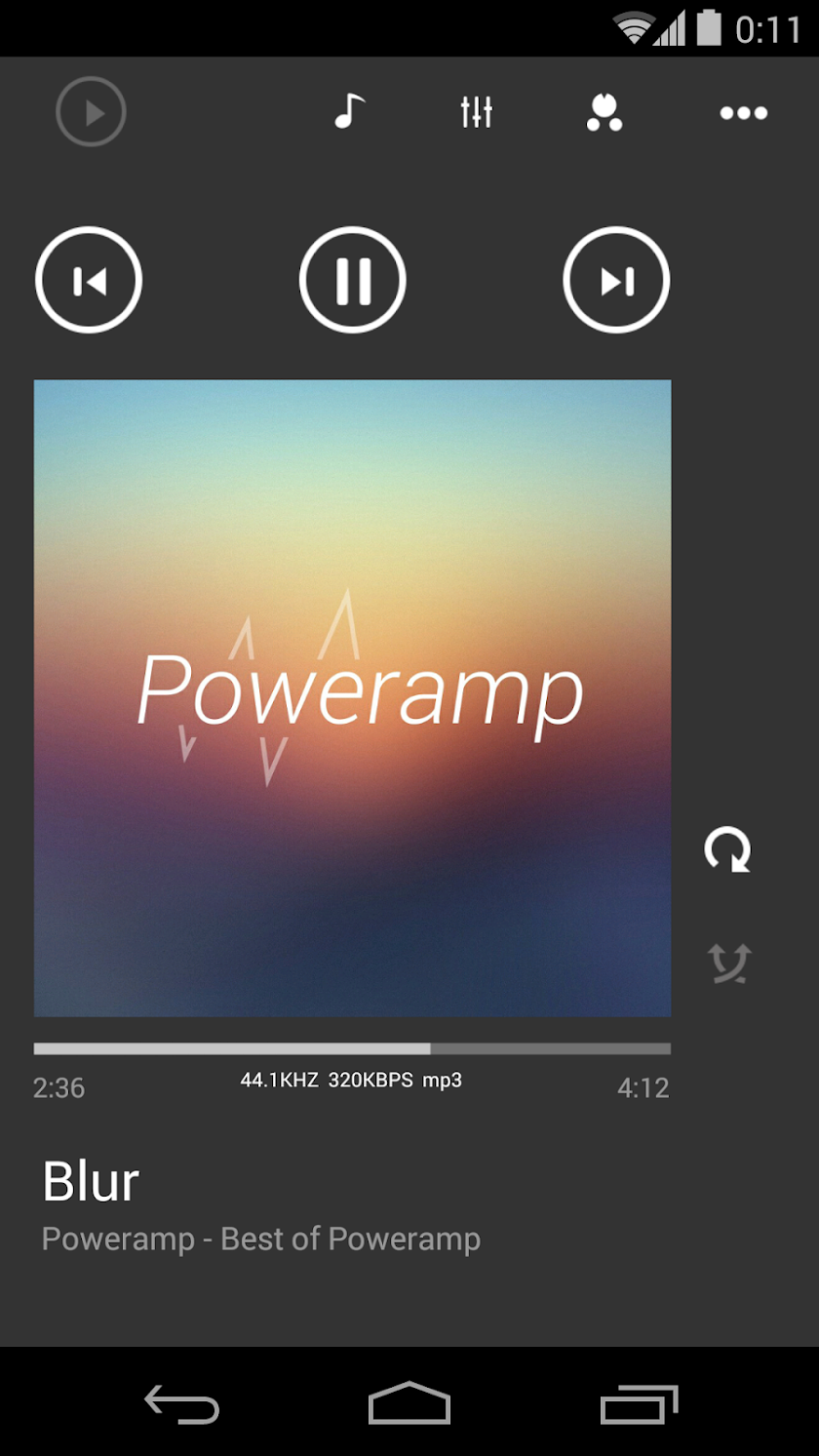 Skin for Poweramp Metro UI Screen 2