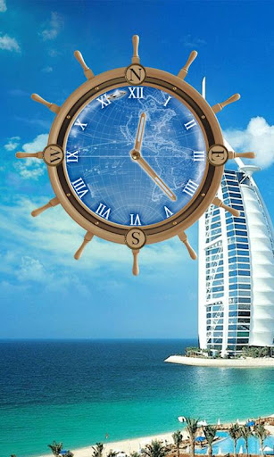 Dubai Hotels Compass Clock LWP