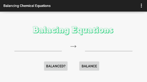 Balancing Chemical Equations