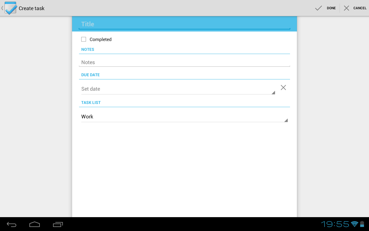 Tasks - screenshot