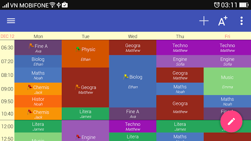 Timetable