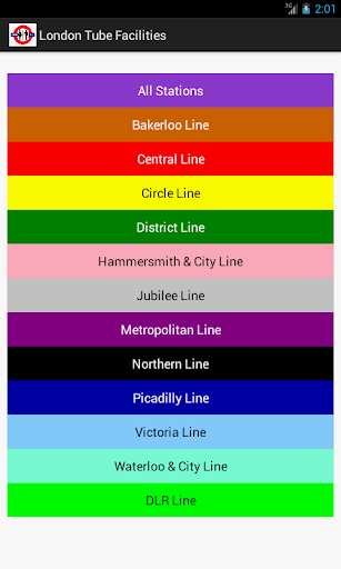 London Tube Facilities