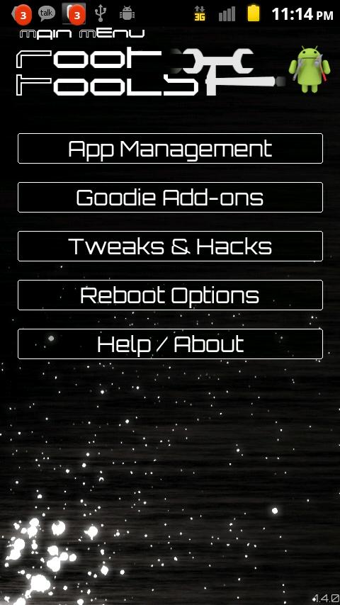 Root Tools Screen 1