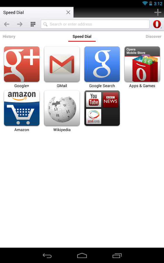Navigateur Opera pour Android - screenshot