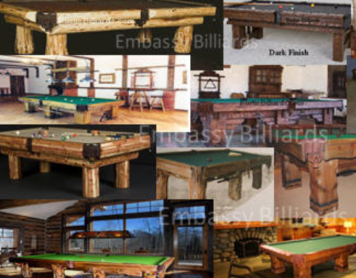 Log Pool Table Rustic Billiard