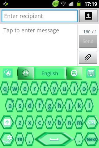 GO Keyboard Green Hexagon