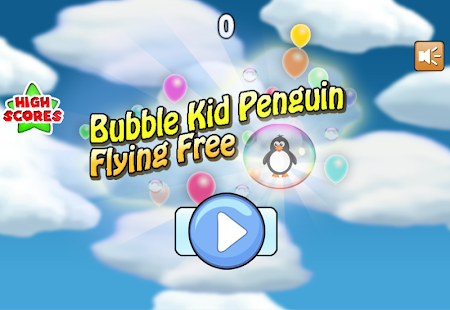 Bubble Kid Penguin Flying Free