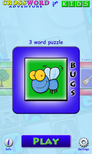 Android application Crossword Adventure for Kids screenshort