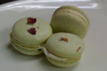Pistachio Rose Macarons