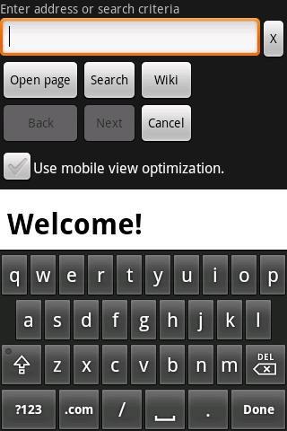 Android application Basic Browser screenshort
