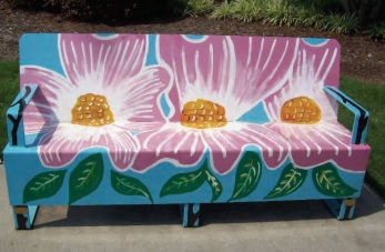 Dogwood Flowers Art Bench