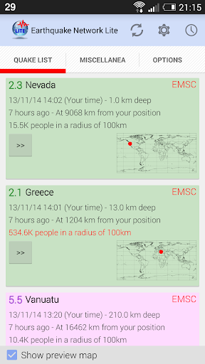 Earthquake Network Lite