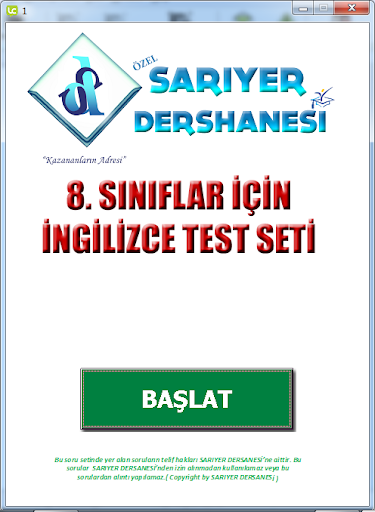 SARIYER INGİLİZCE TEST NO 2