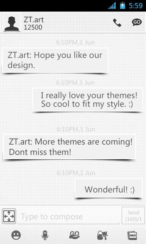 GO SMS Pro Syder theme - screenshot