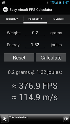 Easy Airsoft FPS Calculator