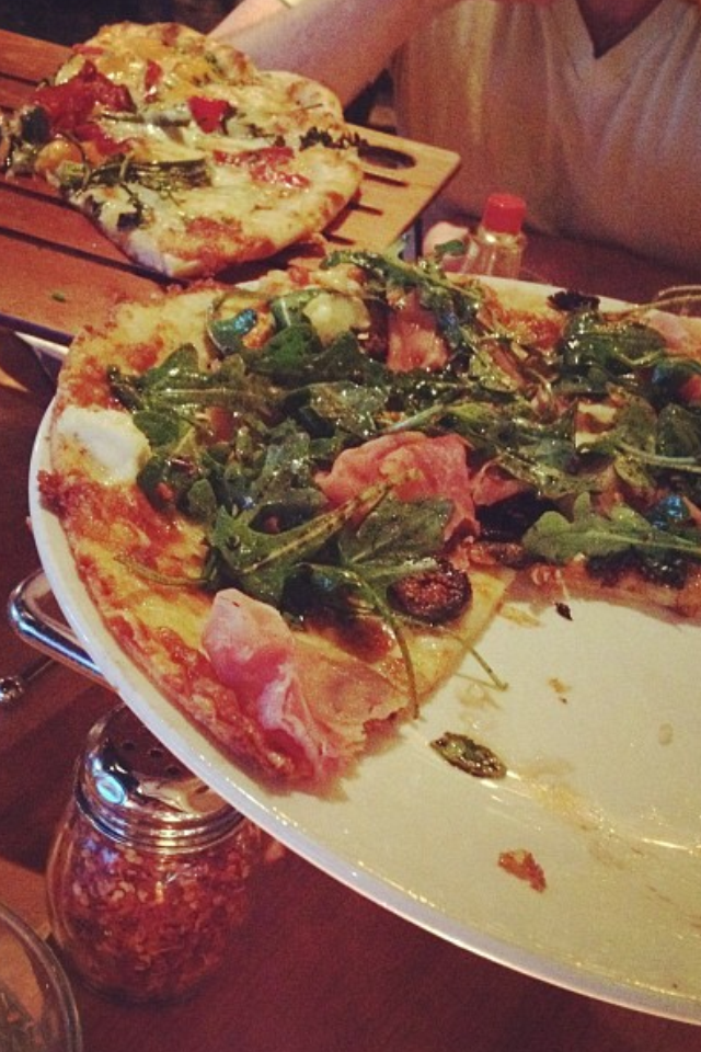 their gluten-free pizza (Padre - with ricotta cheese, proscuitto, figs, and arugula) compared to the