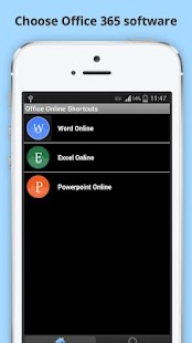 Android application Shortcuts Office 365 for PRO screenshot