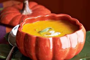 Roasted Pumpkin Soup with Cider Cream