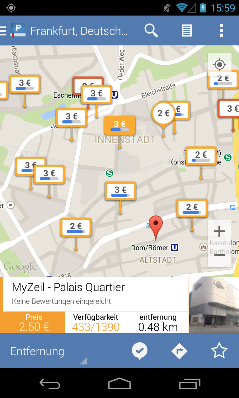 Android application Parkopedia Parking screenshort