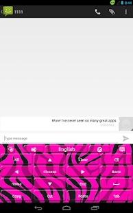 GO Keyboard Pink Zebra Screenshots 1