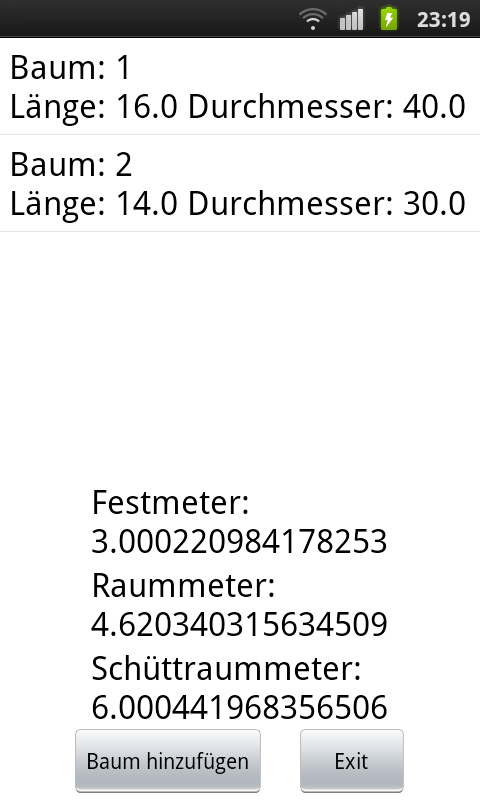 Holzrechner Screen 3