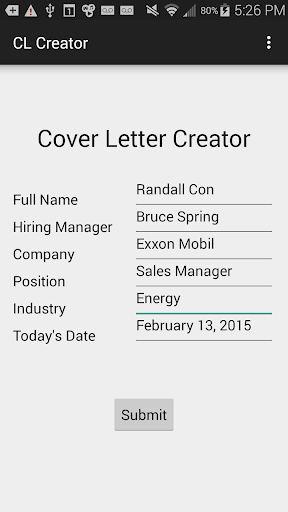 Cover Letter Creator