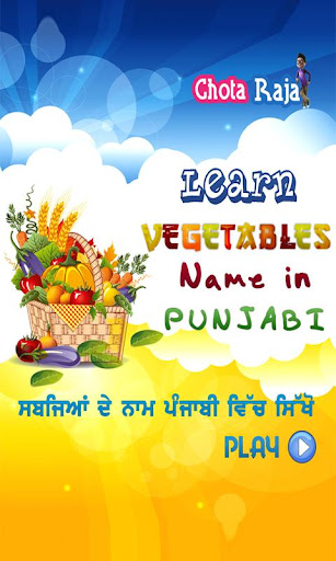 Vegetables in Punjabi on Tab