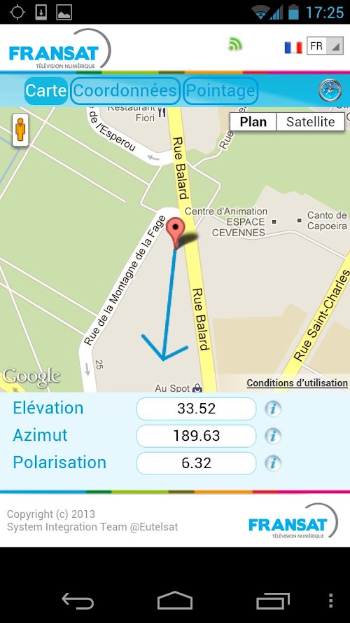 Android application FRANSAT Assistance screenshort