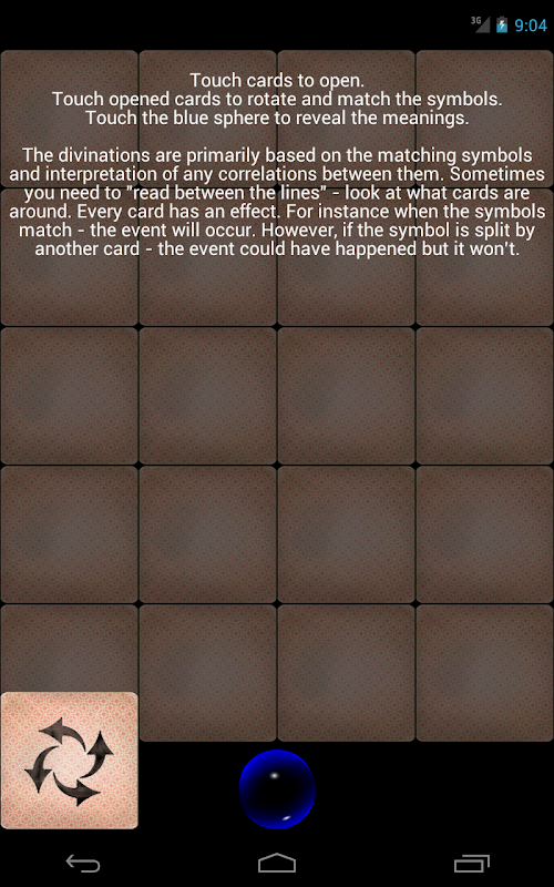 Android application Gypsy Fortune Telling Cards screenshort