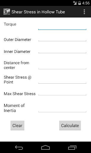 Shear Stress Calculator - Tube