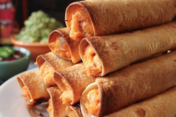 Turkey and Sweet Potato Taquitos with Jalapeño-Cranberry Sauce