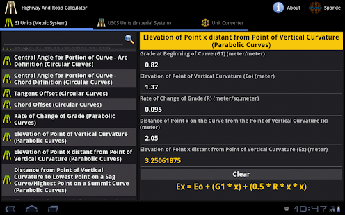 Download Highway and Road Calc. Tablet APK