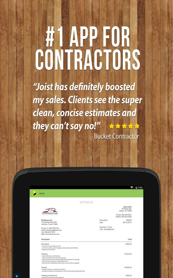 Contractor Estimate & Invoice Android Apps on Google Play