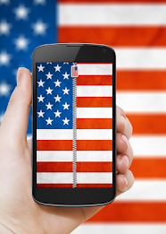 US Flag Zipper Lock Screen poster 17