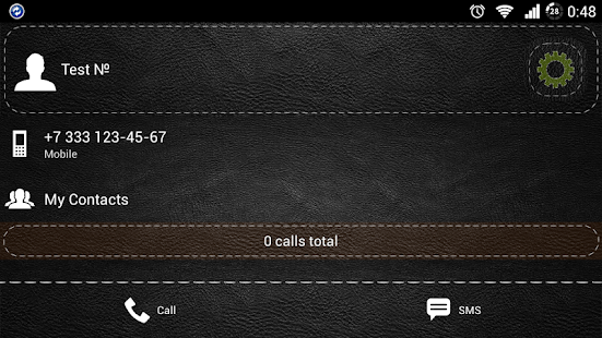 exDialer A-Black Leather theme - screenshot thumbnail