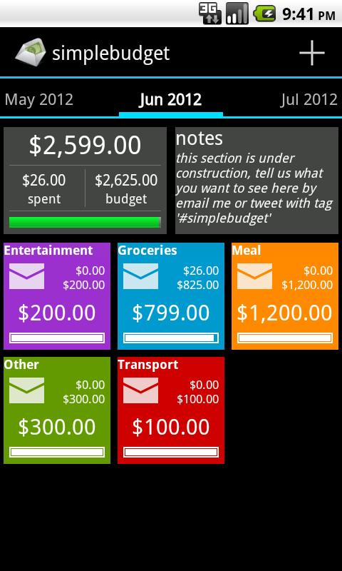 SimpleBudget-Upgrader Screen 1