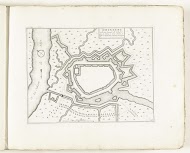 Plattegrond van Rheinberg, ca. 1702