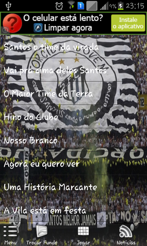 Android application Santos - Músicas da Torcida screenshort