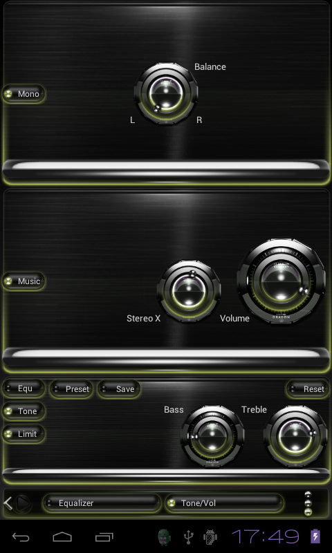 Poweramp skin Olive Glow Screen 3