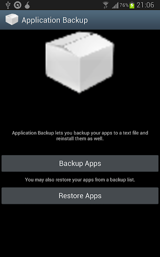 Application Backup