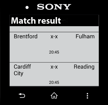 Live Football Pro SmartWatch 2 Screen 1
