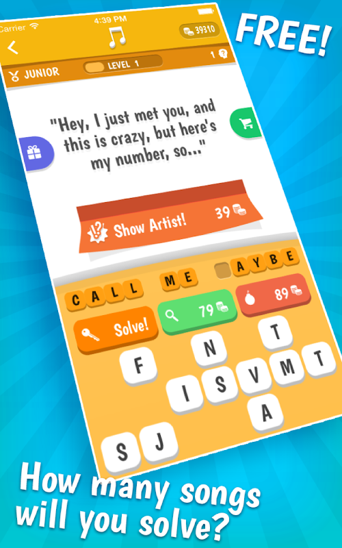 Android application Song Quiz screenshort