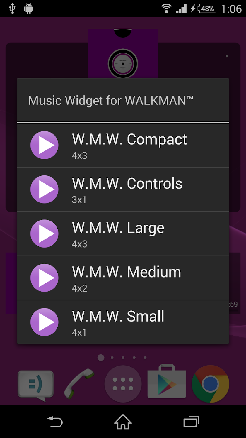 Music Widget for WALKMAN™ Screen 3